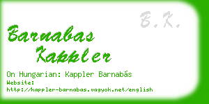 barnabas kappler business card